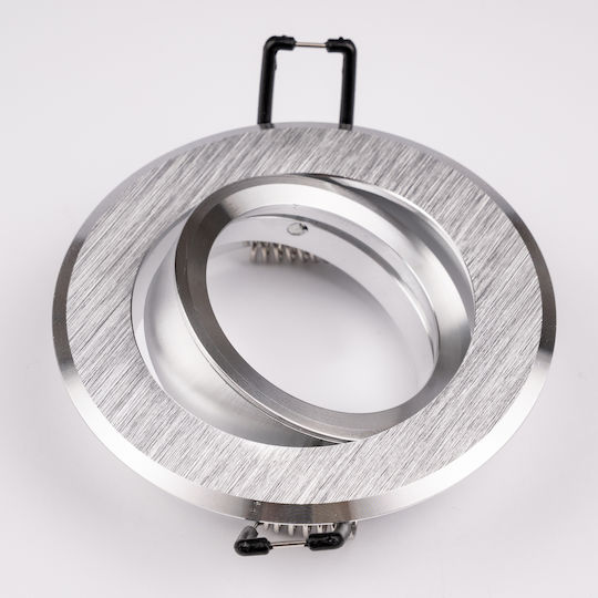 Decken- und Wandleuchte Halogen Einbauspot Rund Beweglich Gu10 Mr16 Silber Triam Lumiled