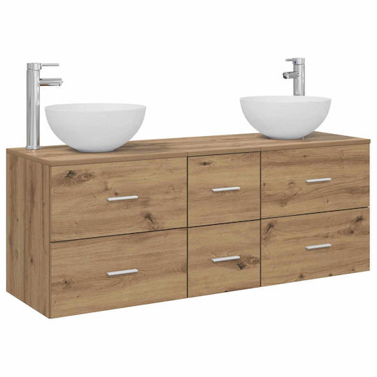 vidaXL Badezimmer Waschtisch-Einheit Ohne Waschbecken M49.5xT35xH63cm Eiche