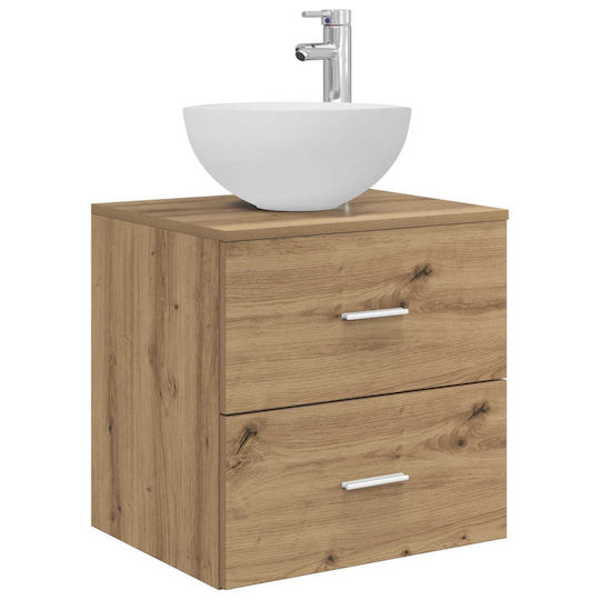 vidaXL Badezimmer Waschtisch-Einheit Ohne Waschbecken M49.5xT35xH63cm Eiche