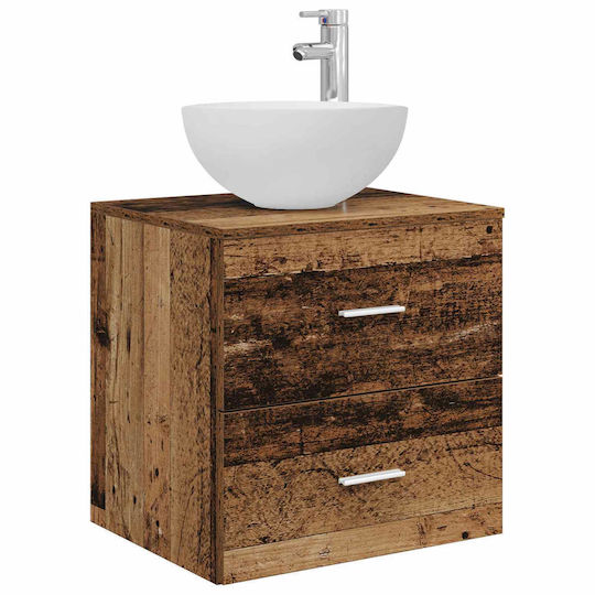 vidaXL Bathroom Vanity Unit Without Sink W49.5xD35xH63cm Weathered Wood