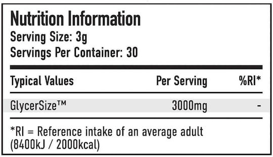 Per4m Glycersize 3mg Pre Workout Supplement 90gr 200ml Unflavoured