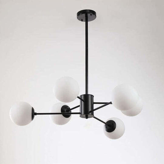 Abajur Candelabru Mat Negru 6xe27 3+3 Bk