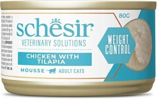 Schesir Veterinary Solutions Nasses Katzenfutter Dose mit Huhn Diät 8x80gr