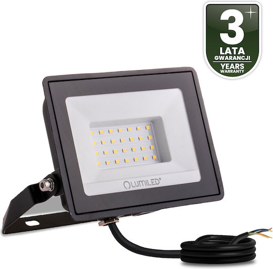 Προβολέας Led Zuna2 30w 2700lm 4000k Ip65 Μαύρος Φωσφορικός
