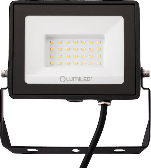 Προβολέας Led Zuna2 30w 2700lm 6500k Ip65 Μαύρος Φωσφορικός