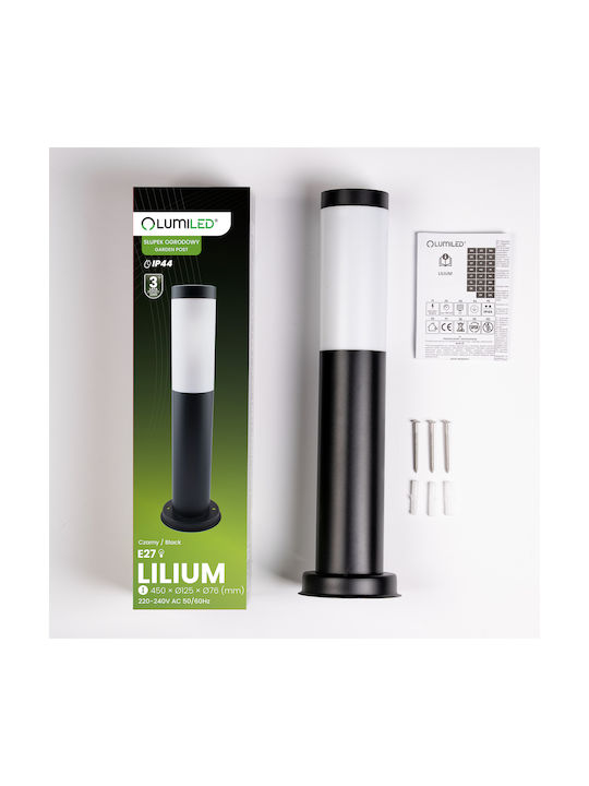 Lilium Lumiled Außenstehlampe E27 Schwarz 45cm