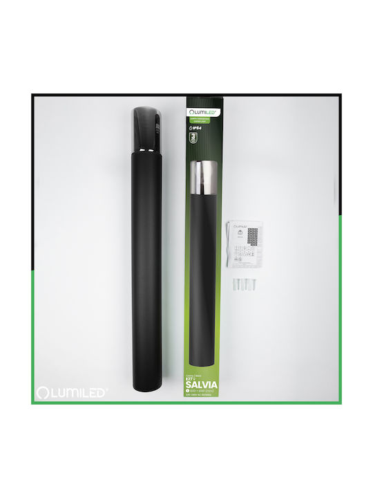 Фенер За Градина Колона Външна Лампа E27 Черно Стъкло Ip54 80 См Salvia Lumiled Фенер За Градина Колона Външна Лампа E27 Черно Стъкло Ip54 80 См Salvia Lumiled