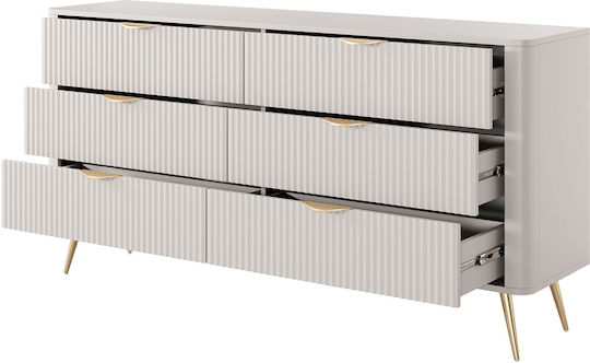 LH Home Furniture Σετ Schlafzimmermöbel-Länge 160x200cm Μπεζ 4 Stück