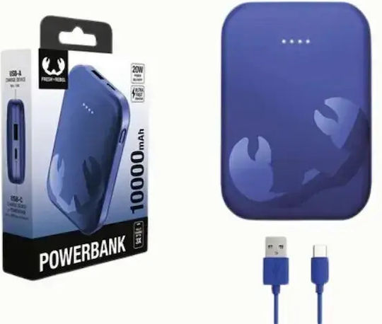 Fresh 'n Rebel Външна батерия 10000mAh 20W с USB-A порт и USB-C порт Power Delivery Син