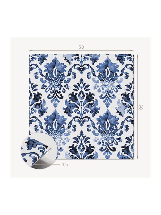Wandsticker & Wandgemälde Vinyl Dekoration Küche Oder Badezimmer Blumenmuster Barock Stil 4x50x50 cm
