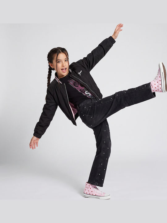 Kids Casual Short Double Sided Black Jacket