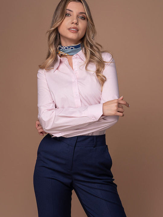 Kelly Cămașă De Damă Cu Mânecă Lungă Roz