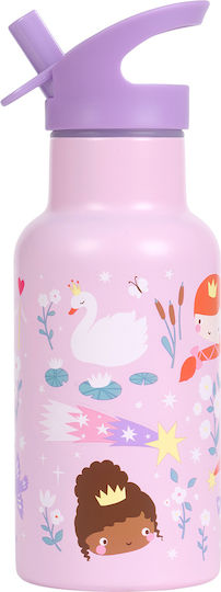 A Little Lovely Company Stainless Steel Kids Water Bottle Thermos Multicolour 350ml