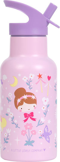A Little Lovely Company Stainless Steel Kids Water Bottle Thermos Multicolour 350ml