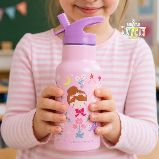 A Little Lovely Company Stainless Steel Kids Water Bottle Thermos Multicolour 350ml