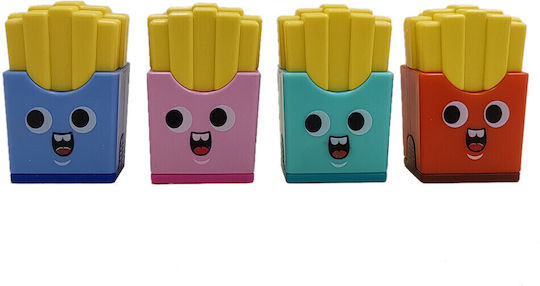 Mathv Anspitzer & Radierer 2 1 Sharpener & Eraser French Fries 4 Farben Blau