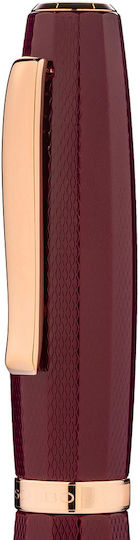 Scribo Scribo Füllfederhalter Fein 6.5mm Burgundisch mit Rosa Tintenfarbe