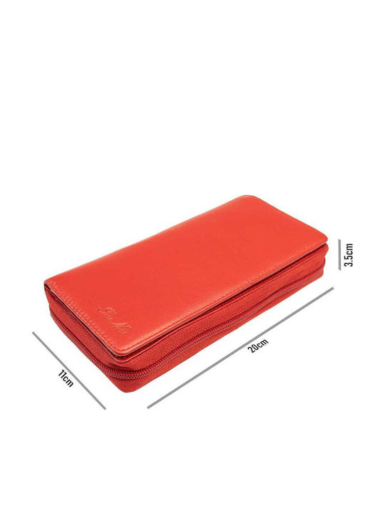 Set cadou portofel de damă + portofel bărbătesc din piele naturală roșu Gina-manu