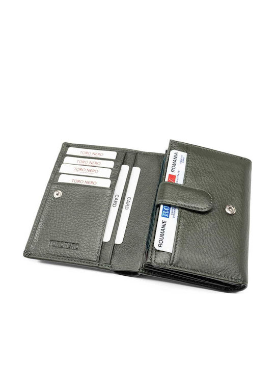 Set cadou Portofel damă + Portofel bărbați Negru-verde Piele naturală Little-manu