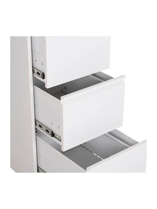 Büroaufbewahrungsschublade Metall Sider Weiß 45,5x62x103,5cm