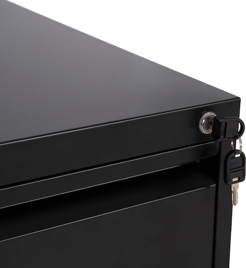 Büroaufbewahrungsschublade Sider Metallisch Schwarz 45,5x62x103,5cm