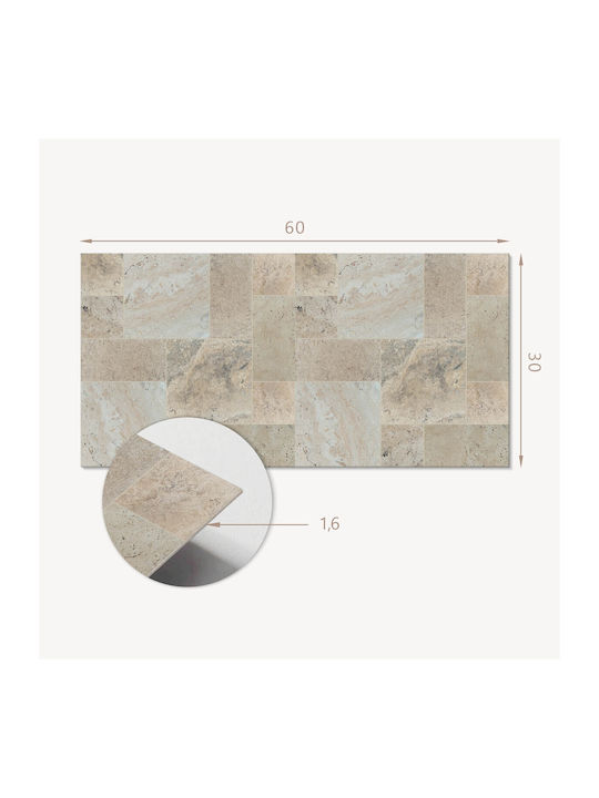 Printed Vinyl Tiles Ready To Install Mosaic Pattern Stone 6x60x30 Pcs