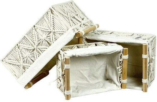 ED Collection Decorative Wicker Basket White 28x19x12cm AP12166O