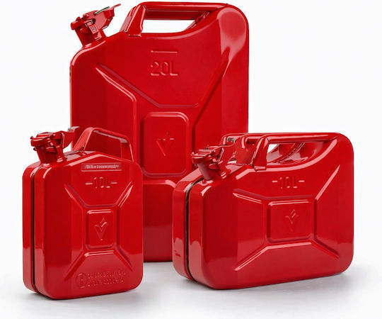 Fuel Canister Made Steel Sheet Capacity 20l Red Color Valpro