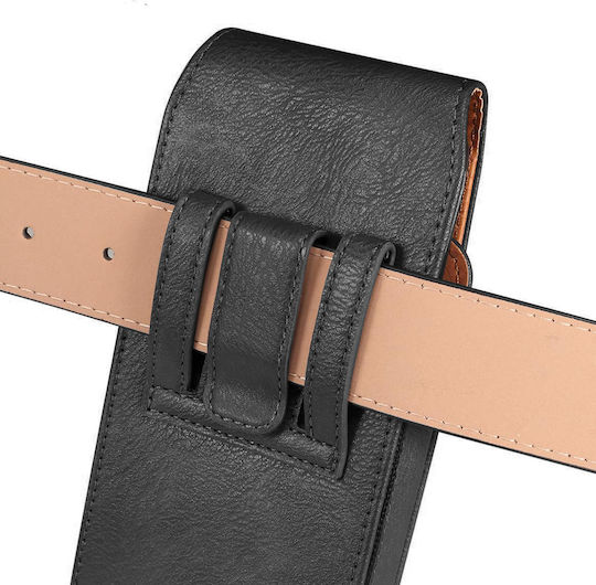 Avizar 6.1" Smartphone Belt Case Magnetic Clasp Card Holder Black