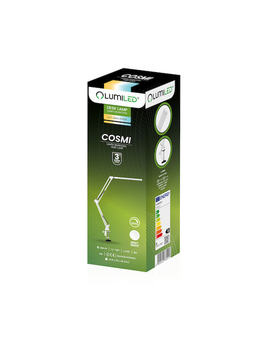 Table LED Lamp Cosmi 8w Cct Usb Brightness Adjustment White Illuminated Base