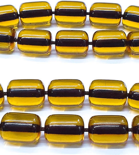 Roloi Komboloi Worry Beads with 21 Beads Made of Mastic Length 34cm Yellow
