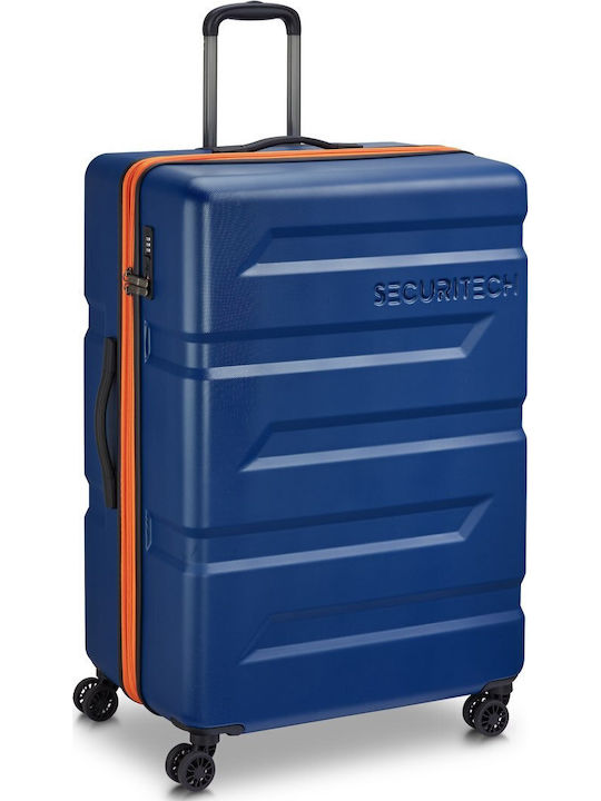 Securitech by Delsey Valiză Mare de Călătorie Dură Navy Blue Înălțime 81 cm