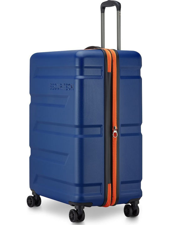 Securitech by Delsey Medium Travel Suitcase Hard Navy Blue Height 69cm