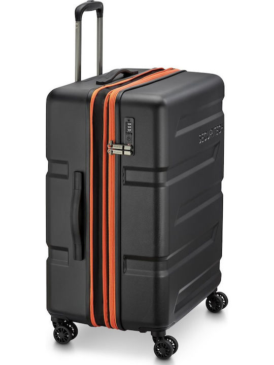 Securitech by Delsey Medium Hard Travel Suitcase Black Height 69cm