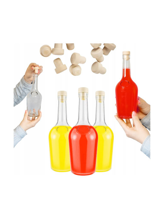 Bimberek Стъклена Карафа за Сервиране на Ликьор 23см с Капачка Прозрачна 500ml
