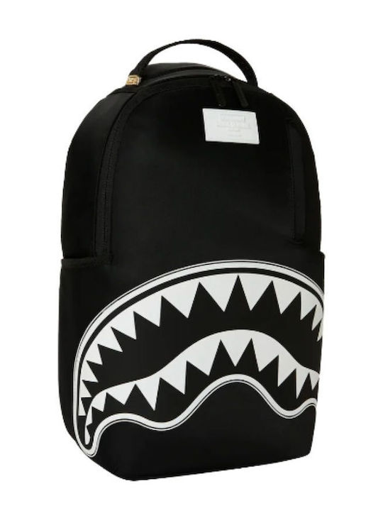 Sprayground School Backpack Junior High-High School Backpacks SHARK CENTRAL White Stencil Shark Black Nylon