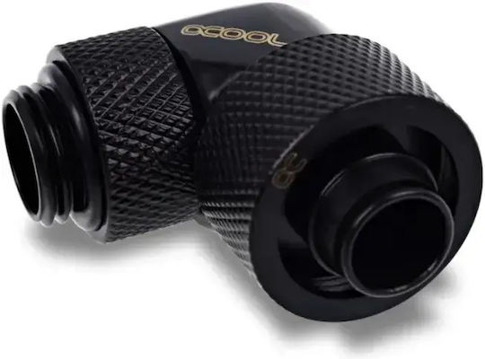 Alphacool Alphacool Eiszapfen 16/10mm Racord Filetat 90° Rotațional G1/4 Conexiune Tubulatură Moale Neagră Pvc Silicon Neopren