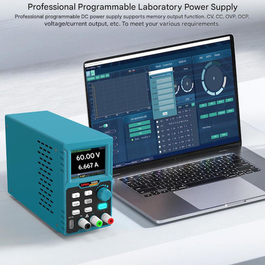 Kiprim Dc620s Programmable Laboratory Power Supply Adjustable Dc Source 0-60v 0-20a Max 400w Usb Interface Usb Stick Software Included Digital Display Ovp Ocp Protection Workshop Testing Electronics Black