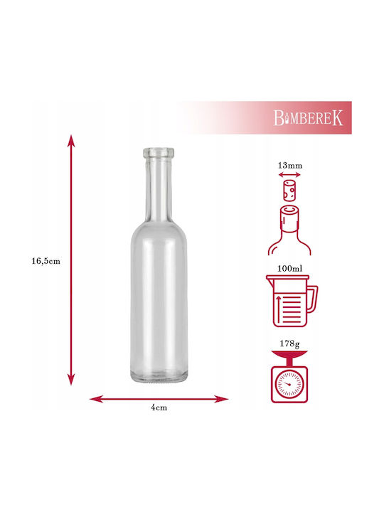 Bimberek Glass Liqueur Serving Decanter 16.5 cm with Stopper Multicolour 100 ml 5 Pieces