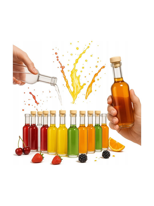 Bimberek Glass Liqueur Serving Decanter 16.5 cm with Stopper Multicolour 100 ml 5 Pieces