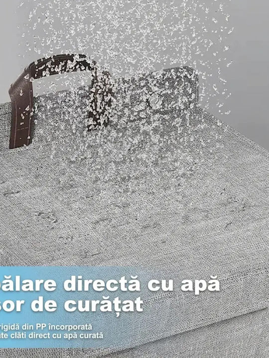 Coș de rufe din material pliabil cu capac 55x55x39cm Gri
