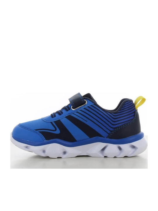 Kids Sneakers with Hoop & Loop Closure and Lights Blue