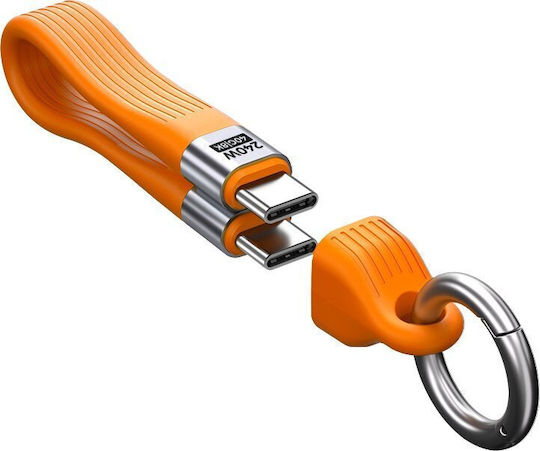 Mobile Origin Braided / Flat / Keychain Cablu Video USB 2.0 USB-C tată - USB-C 240W PD Portocaliu 0.13m MO-UK-CB17-ORG