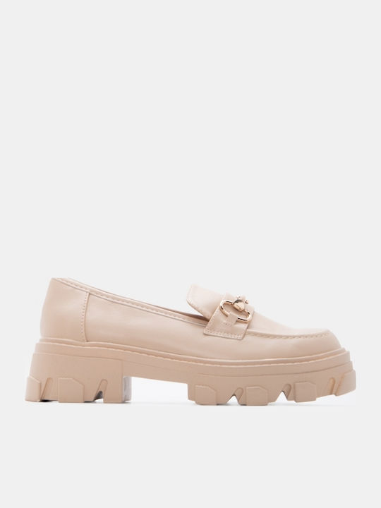 Women's Moccasins In Beige Colour