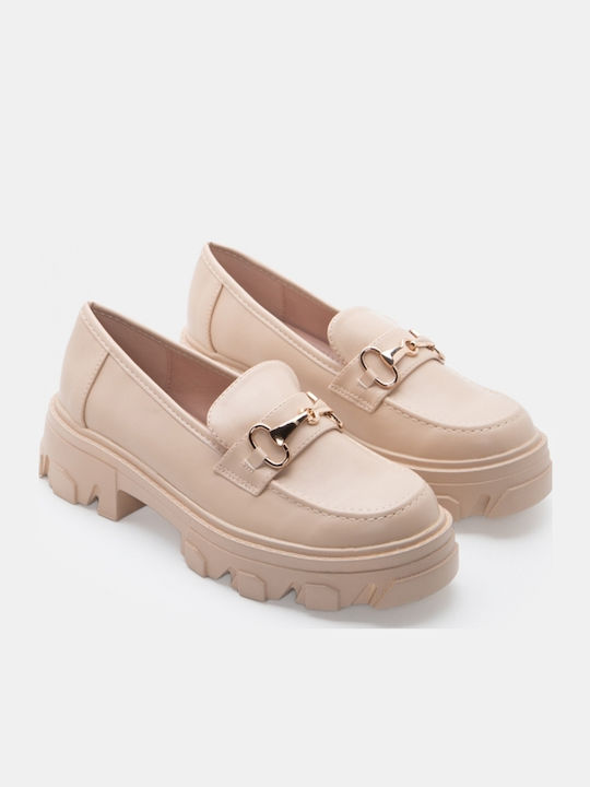 Women's Moccasins In Beige Colour