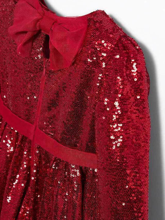 Mädchenkleid mit Pailletten Rote