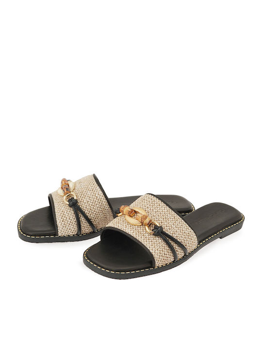 Damen Flache Sandalen Schwarz
