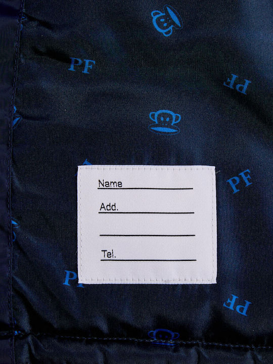 Waterproof Kids Casual Jacket Short with Lining & Hood Navy Blue