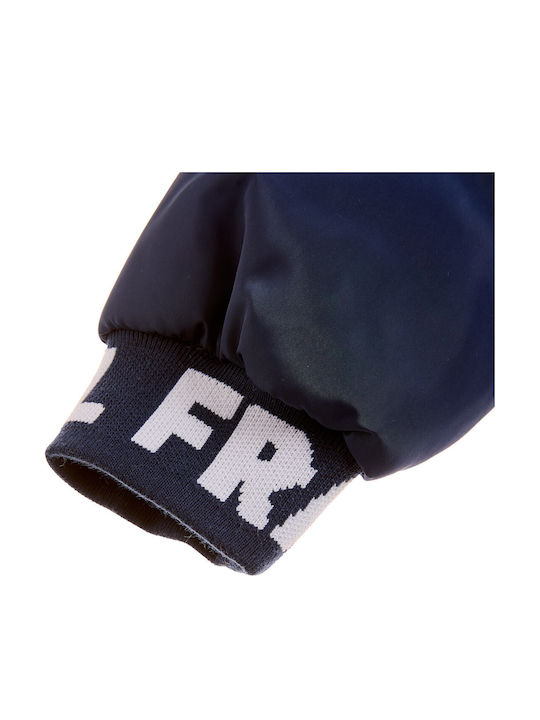 Waterproof Kids Casual Jacket Short with Lining & Hood Navy Blue