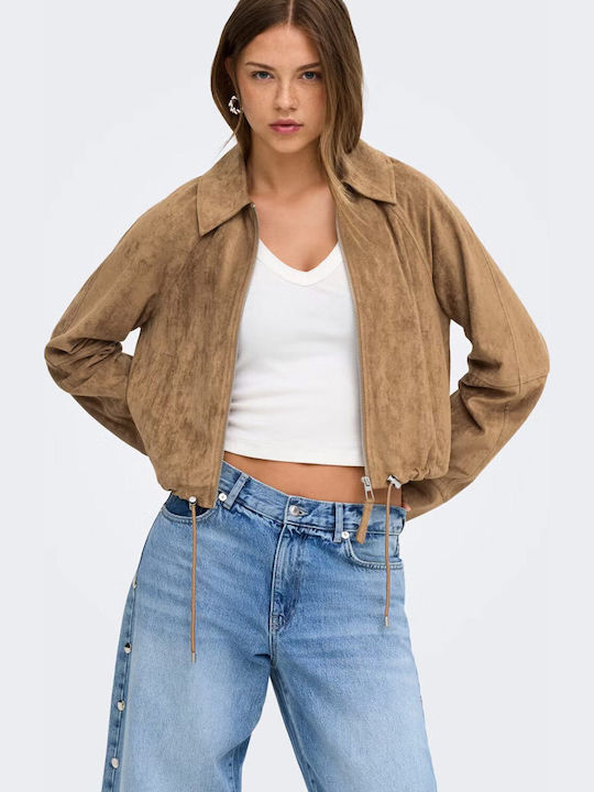 Only Suede Women's Jacket for Spring/Autumn Bison